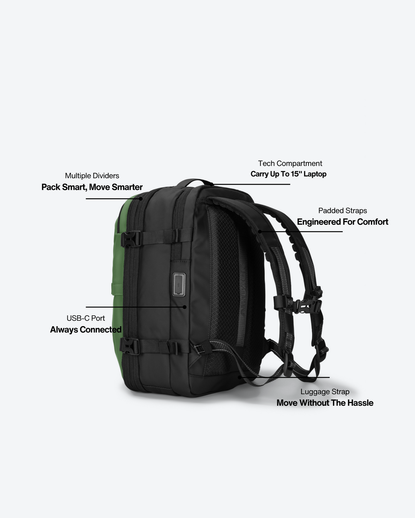 Airback GO (sous le siège) - Vert olive
